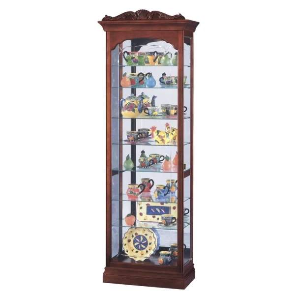 Howard Miller Curio cabinet Contemporary/Modern Windsor Cherry Wood Cherry Curio Cabinet