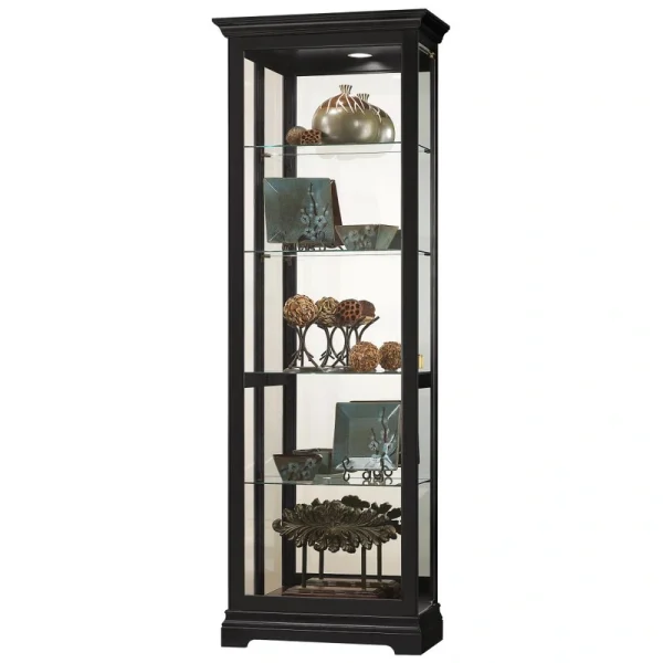 Howard Miller Curio cabinet Traditional Black Satin Wood Curio Cabinet