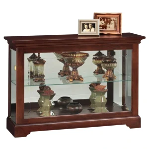 Howard Miller Traditional Cherry Bordeaux Wood Cherry Curio Cabinet T726922679