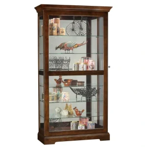Howard Miller Traditional Cherry Bordeaux Wood Cherry Curio Cabinet T726922685