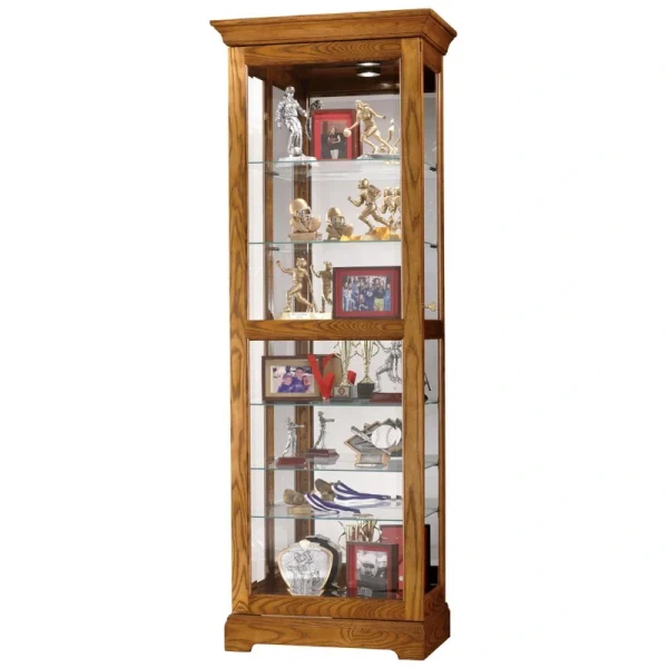 Howard Miller Traditional Legacy Oak Wood Oak Curio Cabinet