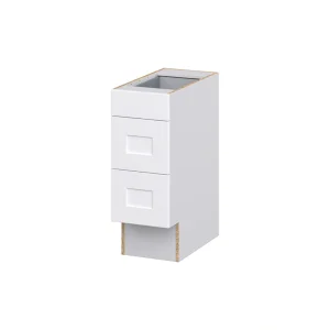Hugo&Borg 12-in W x 32.5-in H x 24-in D Warm White 3-Drawer Base Fully Assembled Cabinet (Recessed Panel Style)