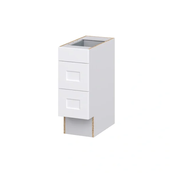 Hugo&Borg 12-in W x 32.5-in H x 24-in D Warm White 3-Drawer Base Fully Assembled Cabinet (Recessed Panel Style)
