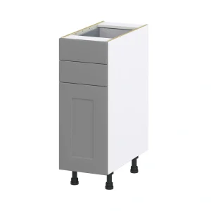 Hugo&Borg 12-in W x 34.5-in H x 24-in D Slate Gray 2-Drawers Base Fully Assembled Cabinet (Recessed Panel Shaker Style)