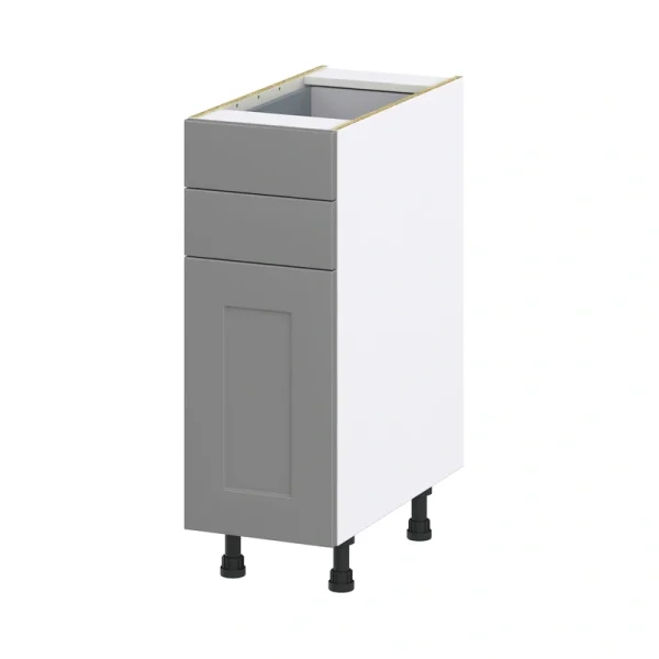 Hugo&Borg 12-in W x 34.5-in H x 24-in D Slate Gray 2-Drawers Base Fully Assembled Cabinet (Recessed Panel Shaker Style)