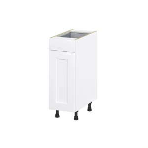 Hugo&Borg 12-in W x 34.5-in H x 24-in D Warm White 1-Drawer Base Fully Assembled Cabinet (Recessed Panel Shaker Style)