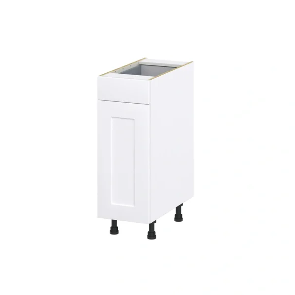 Hugo&Borg 12-in W x 34.5-in H x 24-in D Warm White 1-Drawer Base Fully Assembled Cabinet (Recessed Panel Shaker Style)