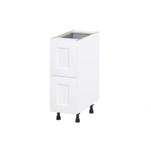Hugo&Borg 12-in W x 34.5-in H x 24-in D Warm White 3-Drawer Base Fully Assembled Cabinet (Recessed Panel Style)