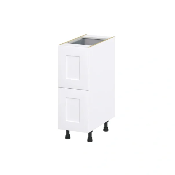 Hugo&Borg 12-in W x 34.5-in H x 24-in D Warm White 3-Drawer Base Fully Assembled Cabinet (Recessed Panel Style)
