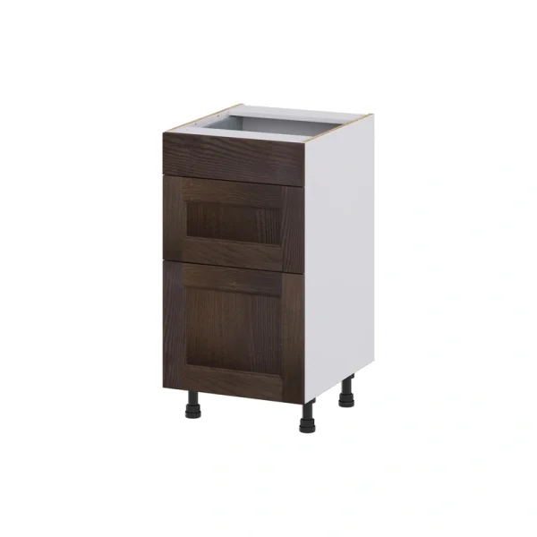 Hugo&Borg 18-in W x 34.5-in H x 21-in D Wood 3-Drawer Base Fully Assembled Cabinet (Recessed Panel Style)