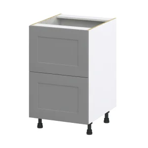 Hugo&Borg 21-in W x 34.5-in H x 24-in D Slate Gray 2-Drawer Base Fully Assembled Cabinet (Recessed Panel Style)