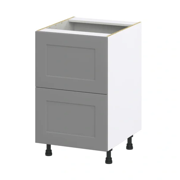 Hugo&Borg 21-in W x 34.5-in H x 24-in D Slate Gray 2-Drawer Base Fully Assembled Cabinet (Recessed Panel Style)