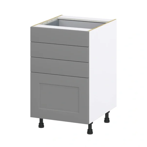 Hugo&Borg 21-in W x 34.5-in H x 24-in D Slate Gray 4-Drawer Base Fully Assembled Cabinet (Recessed Panel Style)