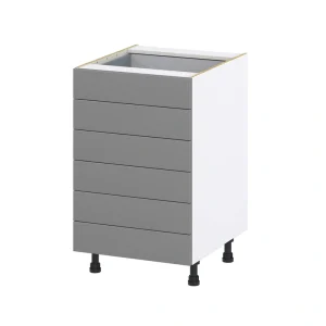 Hugo&Borg 21-in W x 34.5-in H x 24-in D Slate Gray 6-Drawer Base Fully Assembled Cabinet (Recessed Panel Style)