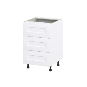 Hugo&Borg 21-in W x 34.5-in H x 24-in D Warm White 3-Drawer Base Fully Assembled Cabinet (Recessed Panel Style) T726921941