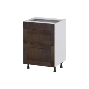 Hugo&Borg 24-in W x 34.5-in H x 21-in D Wood 3-Drawer Base Fully Assembled Cabinet (Recessed Panel Style)