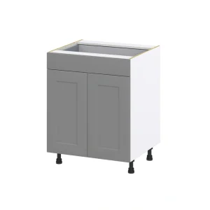 Hugo&Borg 27-in W x 34.5-in H x 24-in D Slate Gray 1-Drawer Base Fully Assembled Cabinet (Recessed Panel Shaker Style)