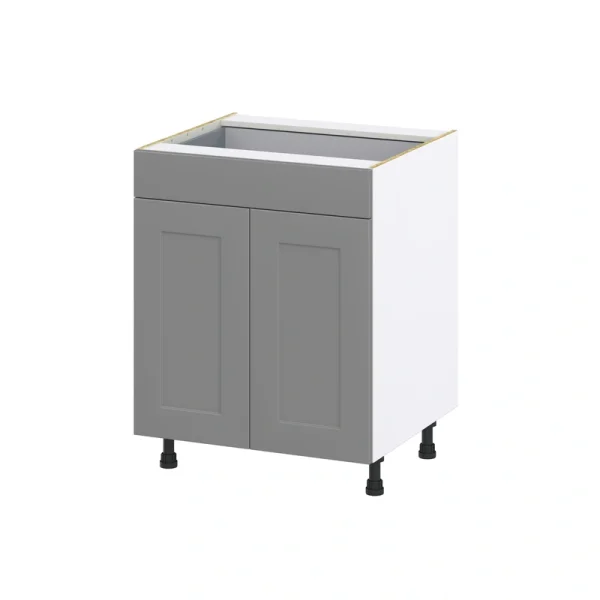 Hugo&Borg 27-in W x 34.5-in H x 24-in D Slate Gray 1-Drawer Base Fully Assembled Cabinet (Recessed Panel Shaker Style)
