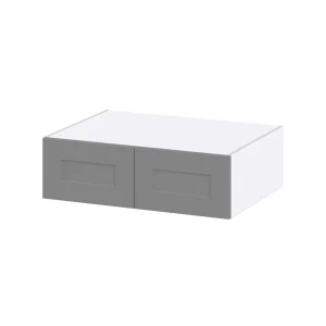Hugo&Borg 33-in W x 10-in H x 24-in D Slate Gray Wall Fully Assembled Cabinet (Recessed Panel Shaker Door Style)