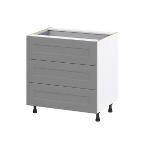 Hugo&Borg 33-in W x 34.5-in H x 24-in D Slate Gray 4-Drawer Base Fully Assembled Cabinet (Recessed Panel Style)