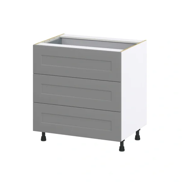 Hugo&Borg 33-in W x 34.5-in H x 24-in D Slate Gray 4-Drawer Base Fully Assembled Cabinet (Recessed Panel Style)