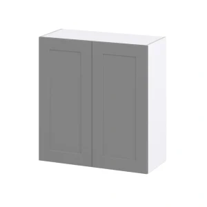 Hugo&Borg 33-in W x 35-in H x 14-in D Slate Gray Wall Fully Assembled Cabinet (Recessed Panel Shaker Door Style)