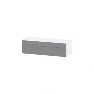 Hugo&Borg 36-in W x 10-in H x 14-in D Slate Gray Wall Fully Assembled Cabinet (Recessed Panel Shaker Door Style)