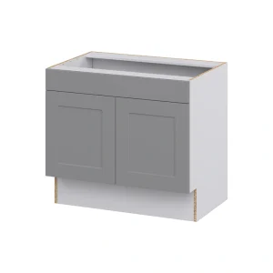 Hugo&Borg 36-in W x 32.5-in H x 24-in D Slate Gray Sink Base Fully Assembled Cabinet (Recessed Panel Shaker Style)