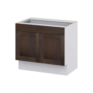 Hugo&Borg 36-in W x 32.5-in H x 24-in D Wood 1-Drawer Sink Base Fully Assembled Cabinet (Recessed Panel Shaker Style)