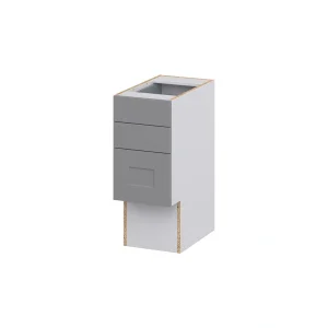 Hugo&Borg Beaumont 12-in W x 30-in H x 21-in D Slate Gray 4-Drawer Base Fully Assembled Cabinet (Recessed Panel Style)