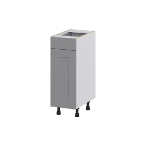 Hugo&Borg Beaumont 12-in W x 34.5-in H x 21-in D Slate Gray 1-Drawer Base Fully Assembled Cabinet (Recessed Panel Shaker Style)
