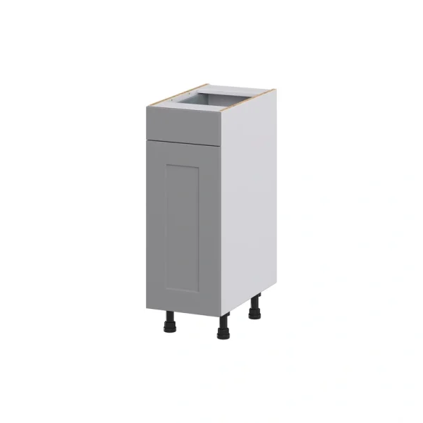 Hugo&Borg Beaumont 12-in W x 34.5-in H x 21-in D Slate Gray 1-Drawer Base Fully Assembled Cabinet (Recessed Panel Shaker Style)