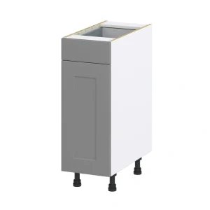 Hugo&Borg Beaumont 12-in W x 34.5-in H x 24-in D Slate Gray 1-Drawer Base Fully Assembled Cabinet (Recessed Panel Shaker Style)