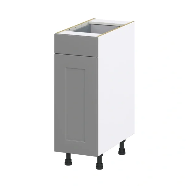 Hugo&Borg Beaumont 12-in W x 34.5-in H x 24-in D Slate Gray 1-Drawer Base Fully Assembled Cabinet (Recessed Panel Shaker Style)