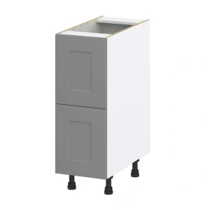 Hugo&Borg Beaumont 12-in W x 34.5-in H x 24-in D Slate Gray 2-Drawer Base Fully Assembled Cabinet (Recessed Panel Style)