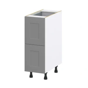 Hugo&Borg Beaumont 12-in W x 34.5-in H x 24-in D Slate Gray 3-Drawer Base Fully Assembled Cabinet (Recessed Panel Style) T726922559