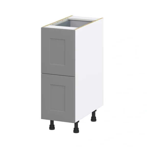 Hugo&Borg Beaumont 12-in W x 34.5-in H x 24-in D Slate Gray 3-Drawer Base Fully Assembled Cabinet (Recessed Panel Style) T726922559