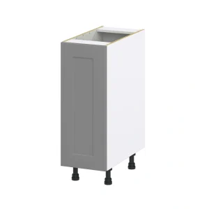 Hugo&Borg Beaumont 12-in W x 34.5-in H x 24-in D Slate Gray 3-Drawers Base Fully Assembled Cabinet (Recessed Panel Shaker Style)