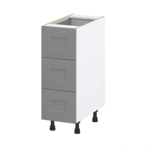 Hugo&Borg Beaumont 12-in W x 34.5-in H x 24-in D Slate Gray 4-Drawer Base Fully Assembled Cabinet (Recessed Panel Style)