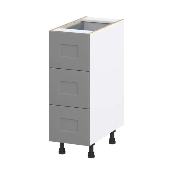 Hugo&Borg Beaumont 12-in W x 34.5-in H x 24-in D Slate Gray 4-Drawer Base Fully Assembled Cabinet (Recessed Panel Style)