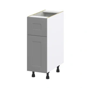 Hugo&Borg Beaumont 12-in W x 34.5-in H x 25-in D Slate Gray 1-Drawer Base Fully Assembled Cabinet (Recessed Panel Shaker Style)