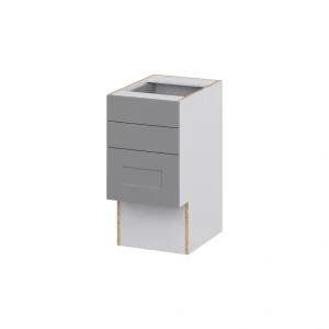 Hugo&Borg Beaumont 15-in W x 30-in H x 21-in D Slate Gray 3-Drawer Base Fully Assembled Cabinet (Recessed Panel Style)