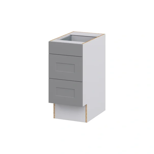 Hugo&Borg Beaumont 15-in W x 32.5-in H x 25-in D Slate Gray 3-Drawer Base Fully Assembled Cabinet (Recessed Panel Style)
