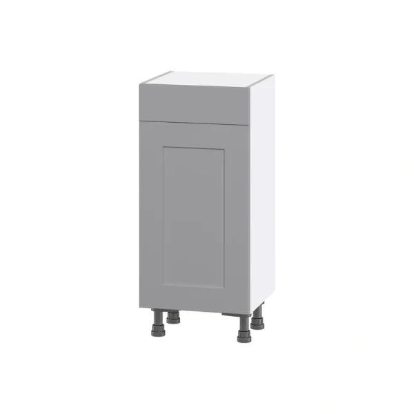 Hugo&Borg Beaumont 15-in W x 34.5-in H x 14-in D Slate Gray 1-Drawer Base Fully Assembled Cabinet (Flat Panel Shaker Style)