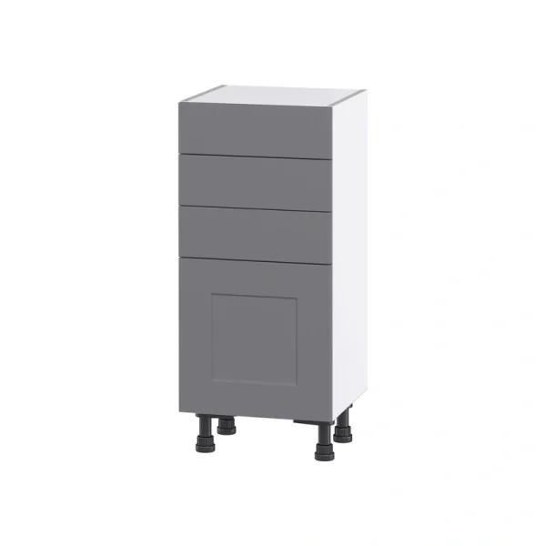 Hugo&Borg Beaumont 15-in W x 34.5-in H x 14-in D Slate Gray 3-Drawers Base Fully Assembled Cabinet (Flat Panel Shaker Style) T726920003