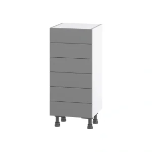 Hugo&Borg Beaumont 15-in W x 34.5-in H x 14-in D Slate Gray 6-Drawer Base Fully Assembled Cabinet