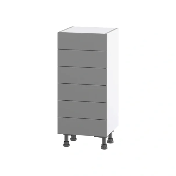 Hugo&Borg Beaumont 15-in W x 34.5-in H x 14-in D Slate Gray 6-Drawer Base Fully Assembled Cabinet