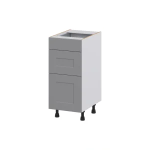 Hugo&Borg Beaumont 15-in W x 34.5-in H x 21-in D Slate Gray 3-Drawer Base Fully Assembled Cabinet (Recessed Panel Style)