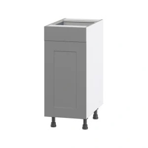 Hugo&Borg Beaumont 15-in W x 34.5-in H x 24-in D Slate Gray 1-Drawer Base Fully Assembled Cabinet (Flat Panel Shaker Style) T726920068