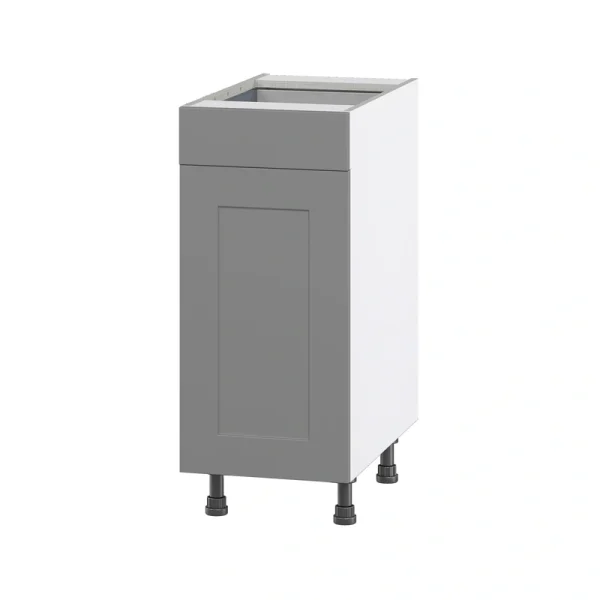 Hugo&Borg Beaumont 15-in W x 34.5-in H x 24-in D Slate Gray 1-Drawer Base Fully Assembled Cabinet (Flat Panel Shaker Style) T726920068
